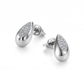 Серьги из белого золота АЛЬКОР 26449-200 с бриллиантом 26449-200 фото