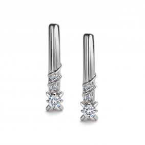 Серьги из белого золота АЛЬКОР 26469-200 с бриллиантом 26469-200 фото