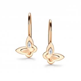 Золотые серьги АЛЬКОР 26473-100 с бриллиантом 26473-100 фото