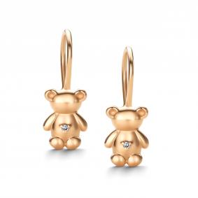 Золотые серьги АЛЬКОР 26475-100 с бриллиантом 26475-100 фото