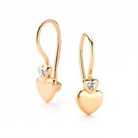 Золотые серьги АЛЬКОР 26476-100 с бриллиантом 26476-100 фото