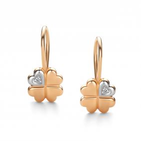 Золотые серьги АЛЬКОР 26478-100 с бриллиантом 26478-100 фото