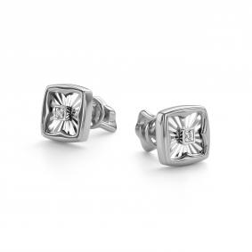 Серьги из белого золота АЛЬКОР 26529-200 с бриллиантом 26529-200 фото