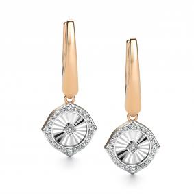 Золотые серьги АЛЬКОР 26533-100 с бриллиантом 26533-100 фото