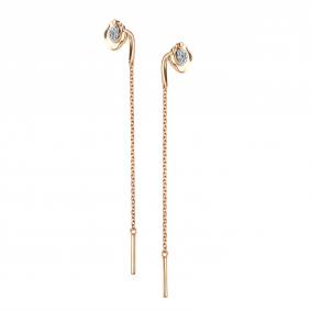 Золотые серьги АЛЬКОР 26542-100 с бриллиантом 26542-100 фото