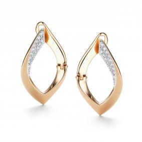 Золотые серьги АЛЬКОР 26543-100 с бриллиантом 26543-100 фото