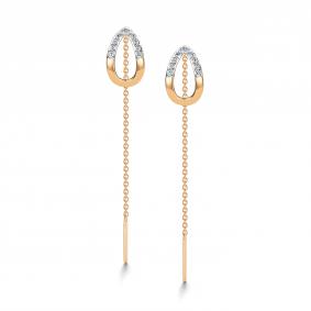 Золотые серьги АЛЬКОР 26556-100 с бриллиантом 26556-100 фото