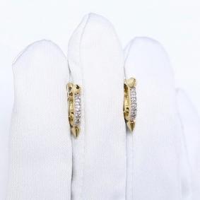 Серьги из лимонного золота АЛЬКОР 26560-300 с бриллиантом 26560-300 фото