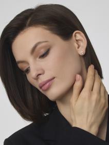 Серьги из лимонного золота АЛЬКОР 26591-300 с бриллиантом 26591-300 фото