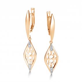 Золотые серьги АЛЬКОР 26601-100 с бриллиантом 26601-100 фото