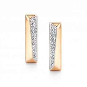 Золотые серьги АЛЬКОР 26604-100 с бриллиантом 26604-100 фото