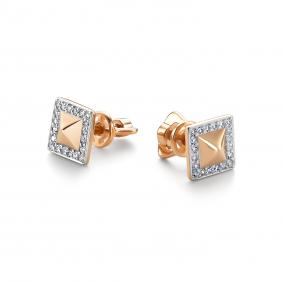 Золотые серьги АЛЬКОР 26605-100 с бриллиантом 26605-100 фото