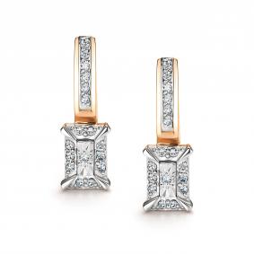 Золотые серьги АЛЬКОР 26629-100 с бриллиантом 26629-100 фото