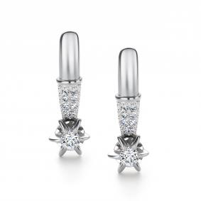 Серьги из белого золота АЛЬКОР 26635-200 с бриллиантом 26635-200 фото