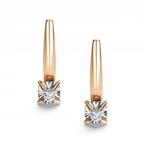 Золотые серьги АЛЬКОР 26638-100 с бриллиантом 26638-100 фото