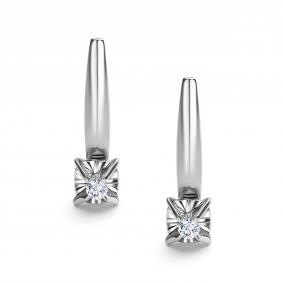 Золотые серьги АЛЬКОР 26638-200 с бриллиантом 26638-200 фото