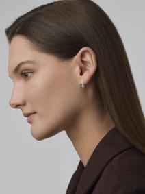 Золотые серьги АЛЬКОР 26641-200 с бриллиантом 26641-200 фото