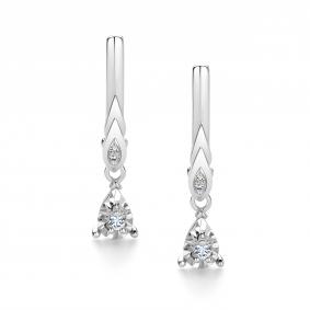 Серьги из белого золота АЛЬКОР 26643-200 с бриллиантом 26643-200 фото