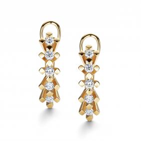 Серьги из лимонного золота АЛЬКОР 26650-300 с бриллиантом 26650-300 фото