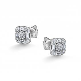 Серьги из белого золота АЛЬКОР 26652-200 с бриллиантом 26652-200 фото