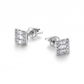 Серьги из белого золота АЛЬКОР 26655-200 с бриллиантом 26655-200 фото