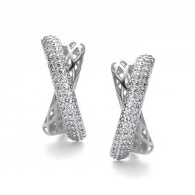 Серьги из белого золота АЛЬКОР 26656-200 с бриллиантом 26656-200 фото