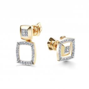 Золотые серьги АЛЬКОР 26669-300 с бриллиантом 26669-300 фото