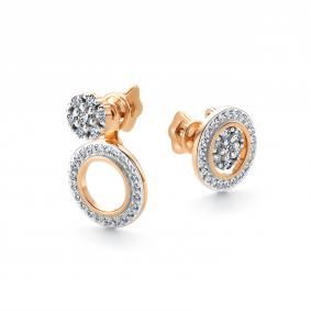 Золотые серьги АЛЬКОР 26670-100 с бриллиантом 26670-100 фото