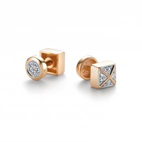 Золотые серьги АЛЬКОР 26675-100 с бриллиантом 26675-100 фото