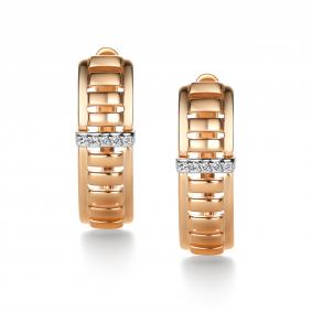 Золотые серьги АЛЬКОР 26687-100 с бриллиантом 26687-100 фото