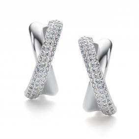 Серьги из белого золота АЛЬКОР 26715-200 с бриллиантом 26715-200 фото