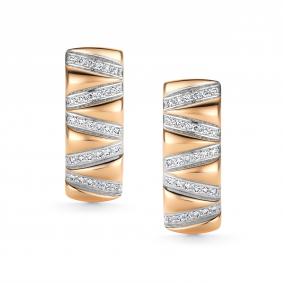 Золотые серьги АЛЬКОР 26724-100 с бриллиантом 26724-100 фото