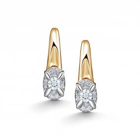 Золотые серьги АЛЬКОР 26741-300 с бриллиантом 26741-300 фото