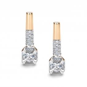 Золотые серьги АЛЬКОР 26743-100 с бриллиантом 26743-100 фото