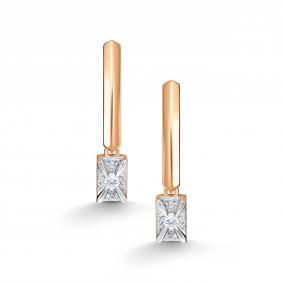 Золотые серьги АЛЬКОР 26744-100 с бриллиантом 26744-100 фото