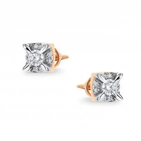 Золотые серьги АЛЬКОР 26745-100 с бриллиантом 26745-100 фото