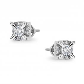 Золотые серьги АЛЬКОР 26745-200 с бриллиантом 26745-200 фото