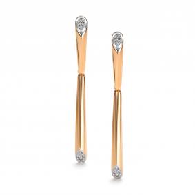 Золотые серьги АЛЬКОР 26766-100 с бриллиантом 26766-100 фото