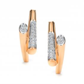 Золотые серьги АЛЬКОР 26768-100 с бриллиантом 26768-100 фото