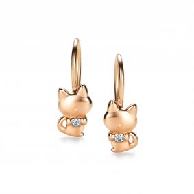 Золотые серьги АЛЬКОР 26779-100 с бриллиантом 26779-100 фото