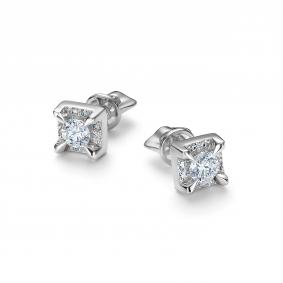 Серьги из белого золота АЛЬКОР 26808-200 с бриллиантом 26808-200 фото