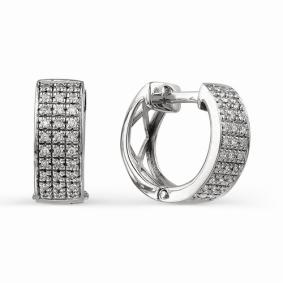 Серьги из белого золота АЛЬКОР 2682-200 с бриллиантом 2682-200 фото