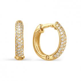 Золотые серьги АЛЬКОР 2683-100 с бриллиантом 2683-100 фото