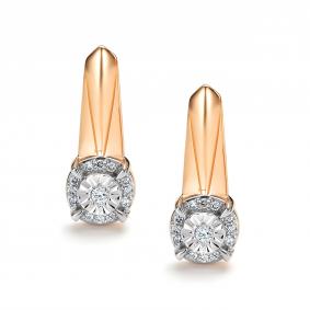 Золотые серьги АЛЬКОР 26844-100 с бриллиантом 26844-100 фото