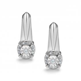 Серьги из белого золота АЛЬКОР 26844-200 с бриллиантом 26844-200 фото