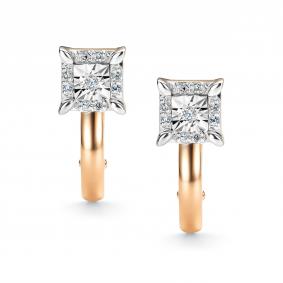 Золотые серьги АЛЬКОР 26846-100 с бриллиантом 26846-100 фото