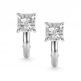 Золотые серьги АЛЬКОР 26846-200 с бриллиантом 26846-200 фото