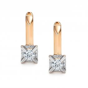 Золотые серьги АЛЬКОР 26851-100 с бриллиантом 26851-100 фото