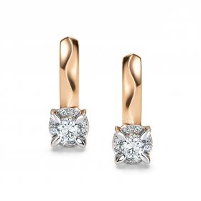 Золотые серьги АЛЬКОР 26852-100 с бриллиантом 26852-100 фото