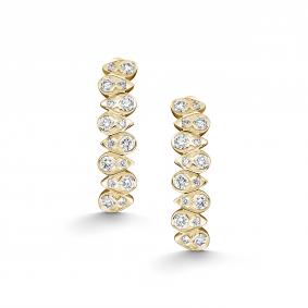 Серьги из лимонного золота АЛЬКОР 26882-300 с бриллиантом 26882-300 фото